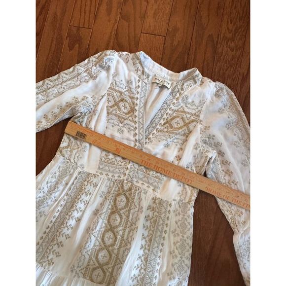 Hale Bob Lole Embroidered Maxi Gold/Silver Sz XS Boho Beach Resort Gorgeous - Picture 6 of 16